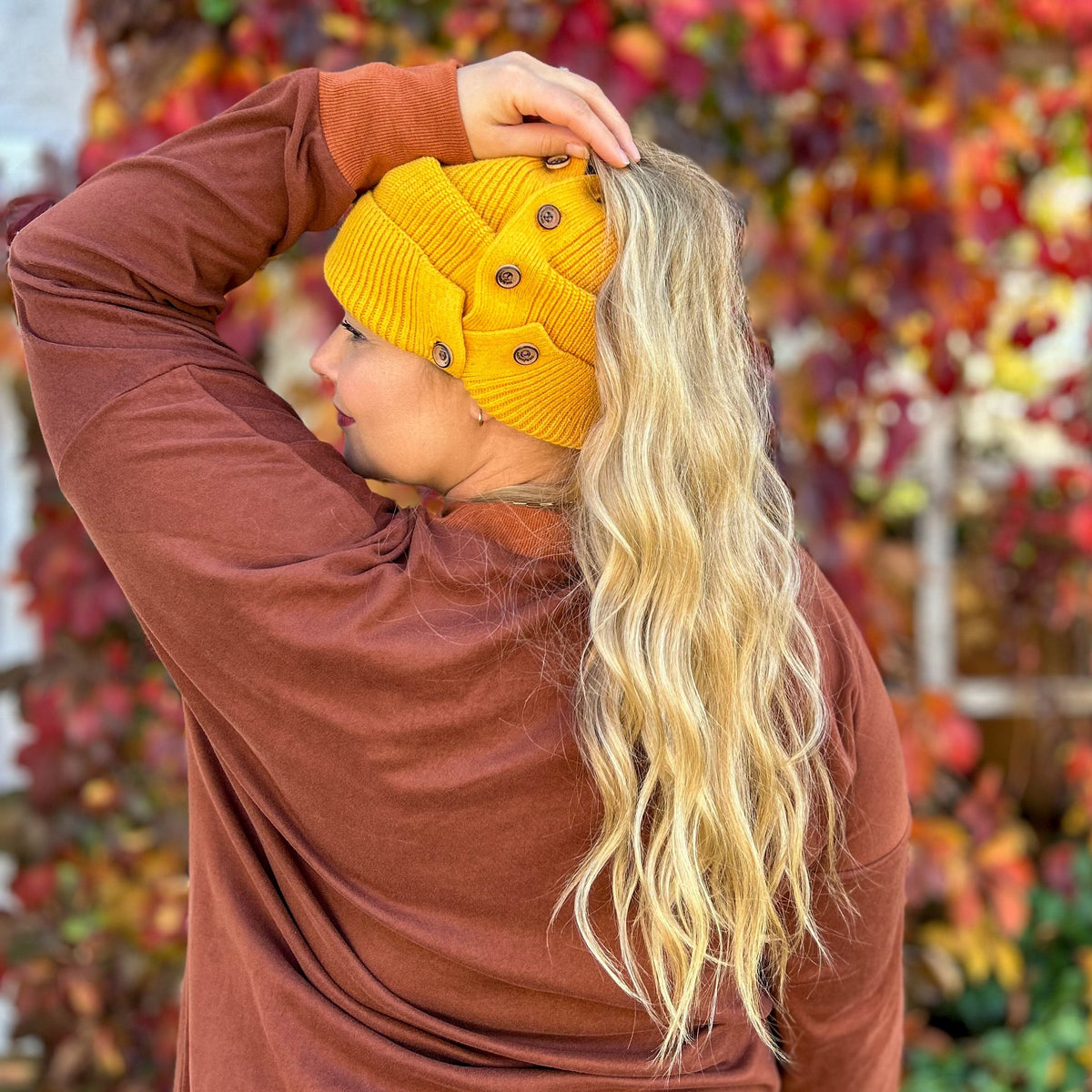 Black Button Up Beanie - Hidden Messy Bun Winter Hat – Red Sprite Hats