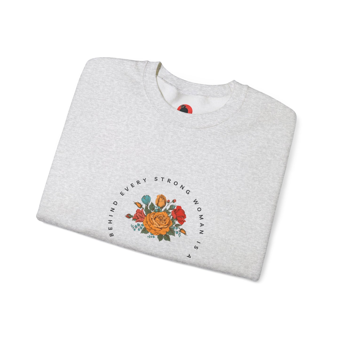 Strong Woman Messy Bun Crewneck Sweatshirt