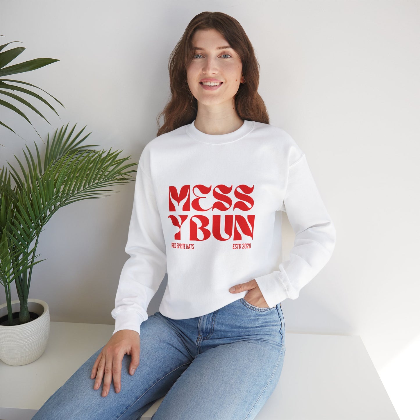 Messy Bun Est Crewneck Sweatshirt