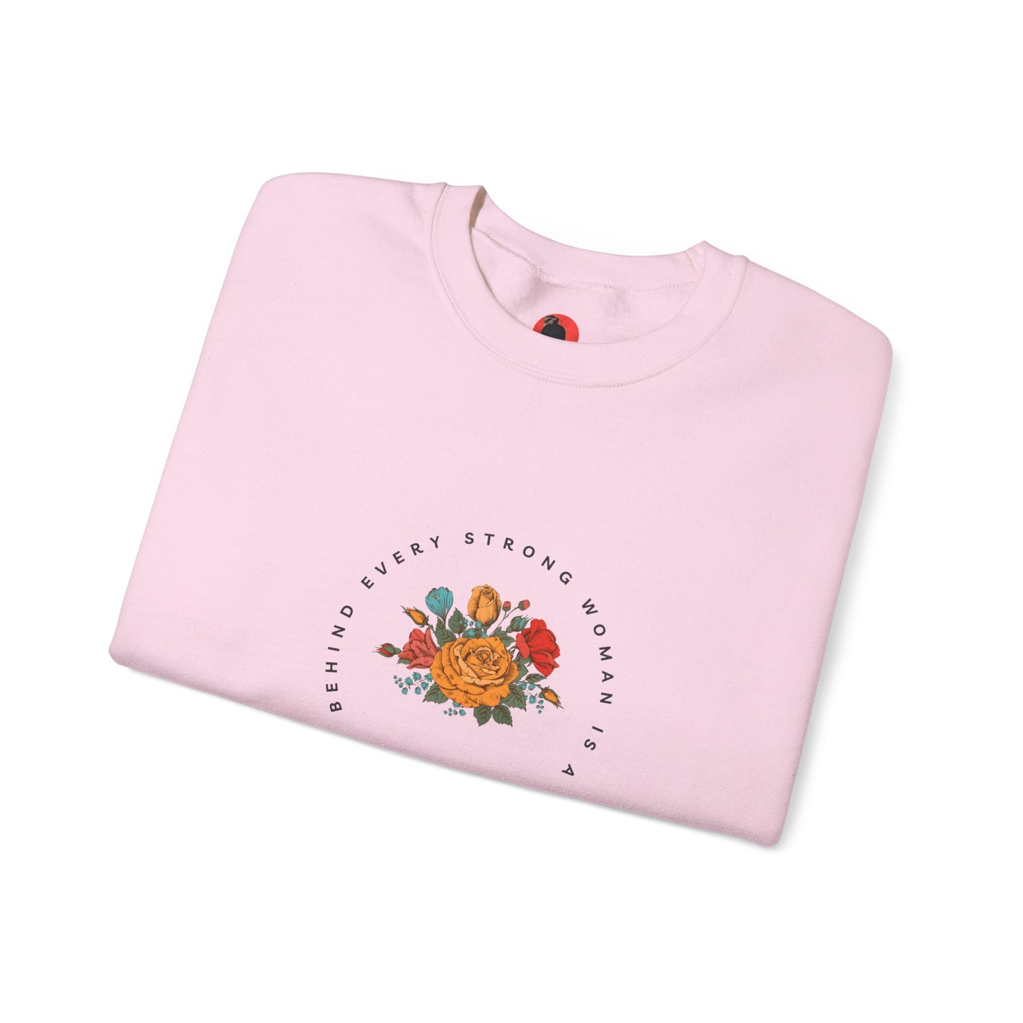 Strong Woman Messy Bun Crewneck Sweatshirt