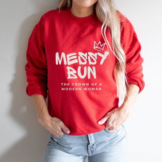 Messy Bun Crown Crewneck Sweatshirt