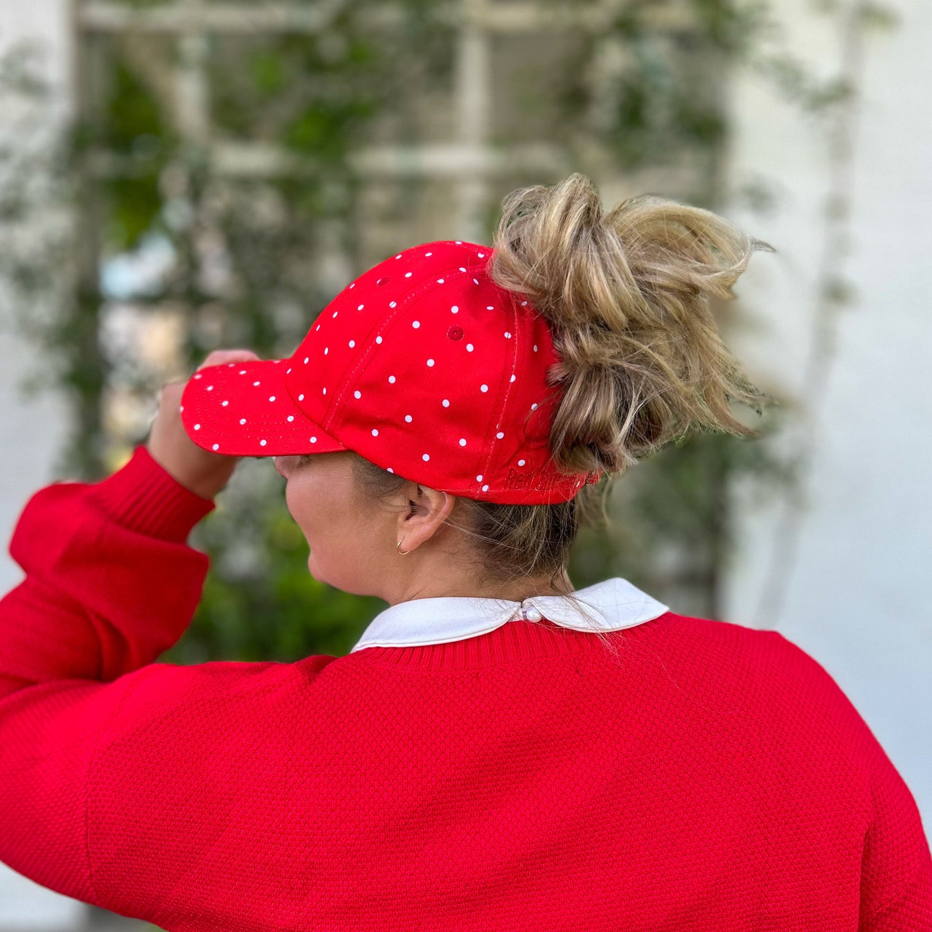 Red Sprite Hats Messy Bun Baseball Caps