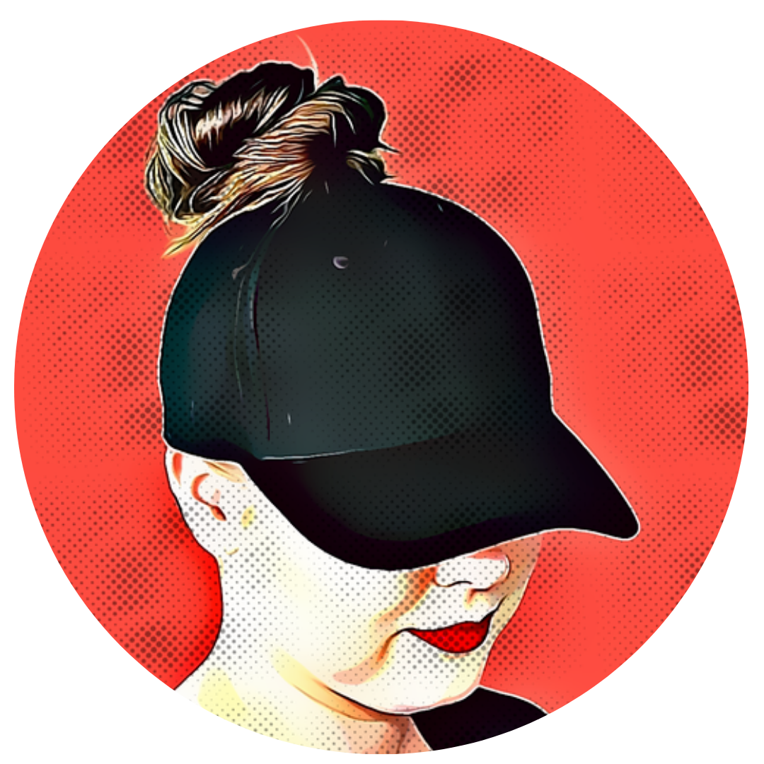 Dark blue Red Sprite Hats mesh back snap-up messy bun baseball cap